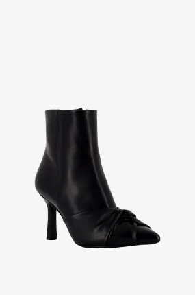 Bottines en cuir noué à  talons aiguilles Letitia